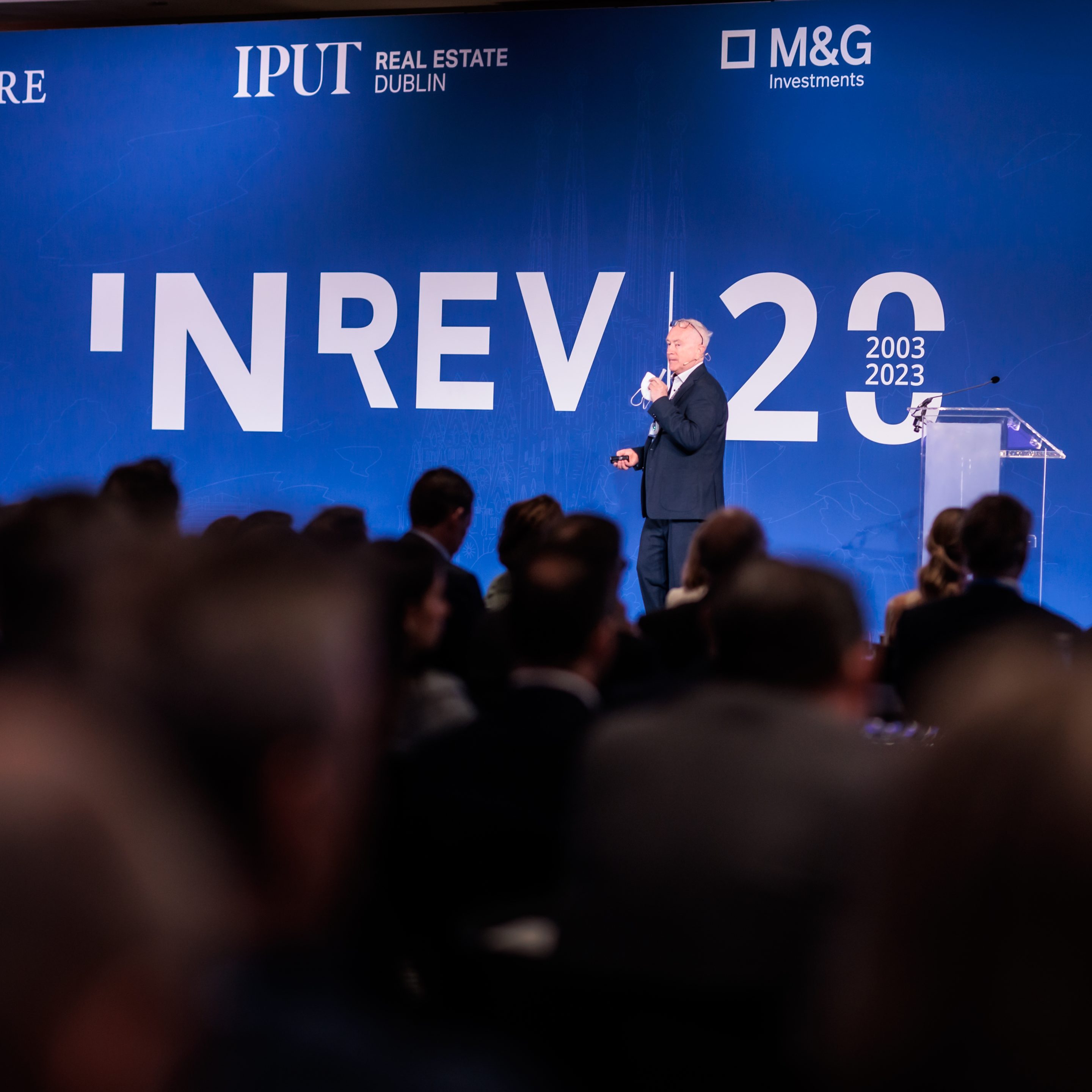 Keynote speaker on stage at the INREV annual meeting – Hotel Arts - Barcelona 2023 © Massimo Municchi International Photographer – Marseille – France